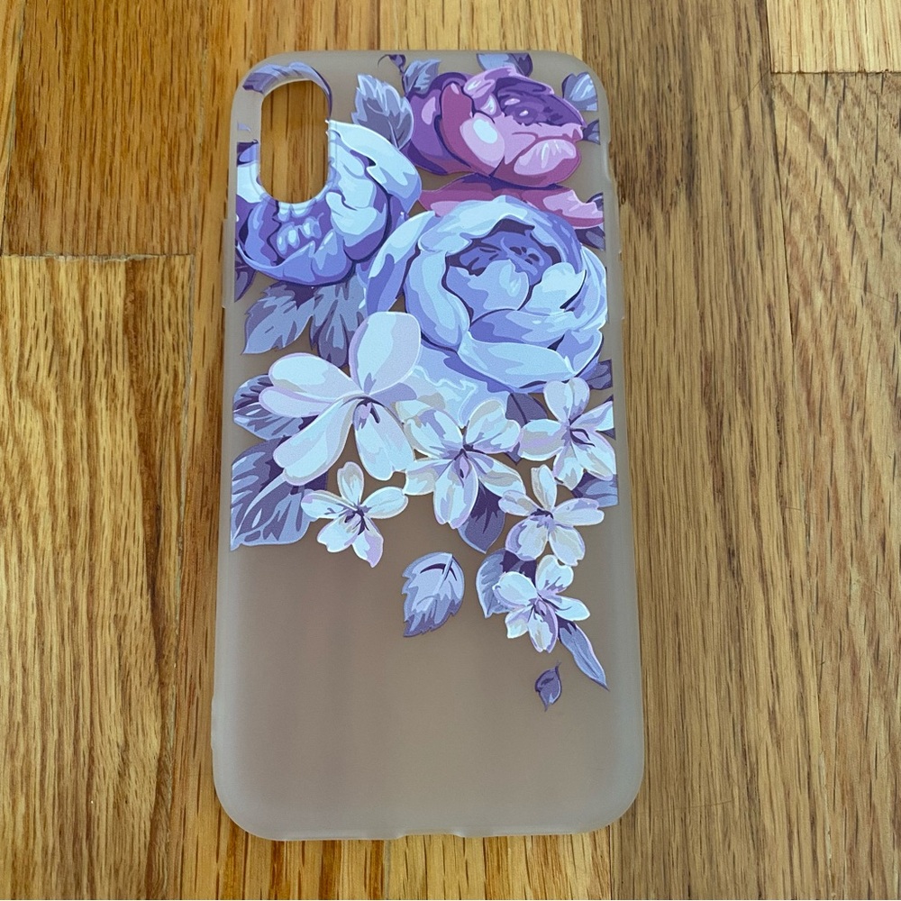 iPhone X/XS Purple Floral Phone Case Frosted Phone Cover